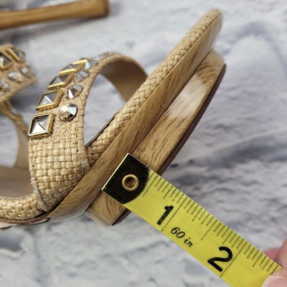 Le Silla Crystal Embellished Cross Strap Woven Heels size 39 - Picture 15 of 16